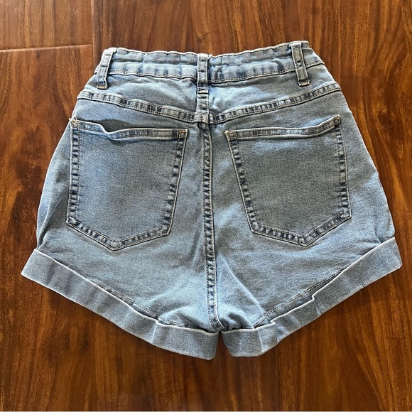 Cotton On Light Blue High Rise Stretch Denim Shorts size 4 - Picture 4 of 4